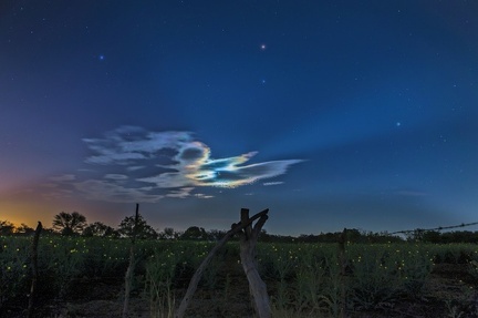 Iridescence cloud at night.